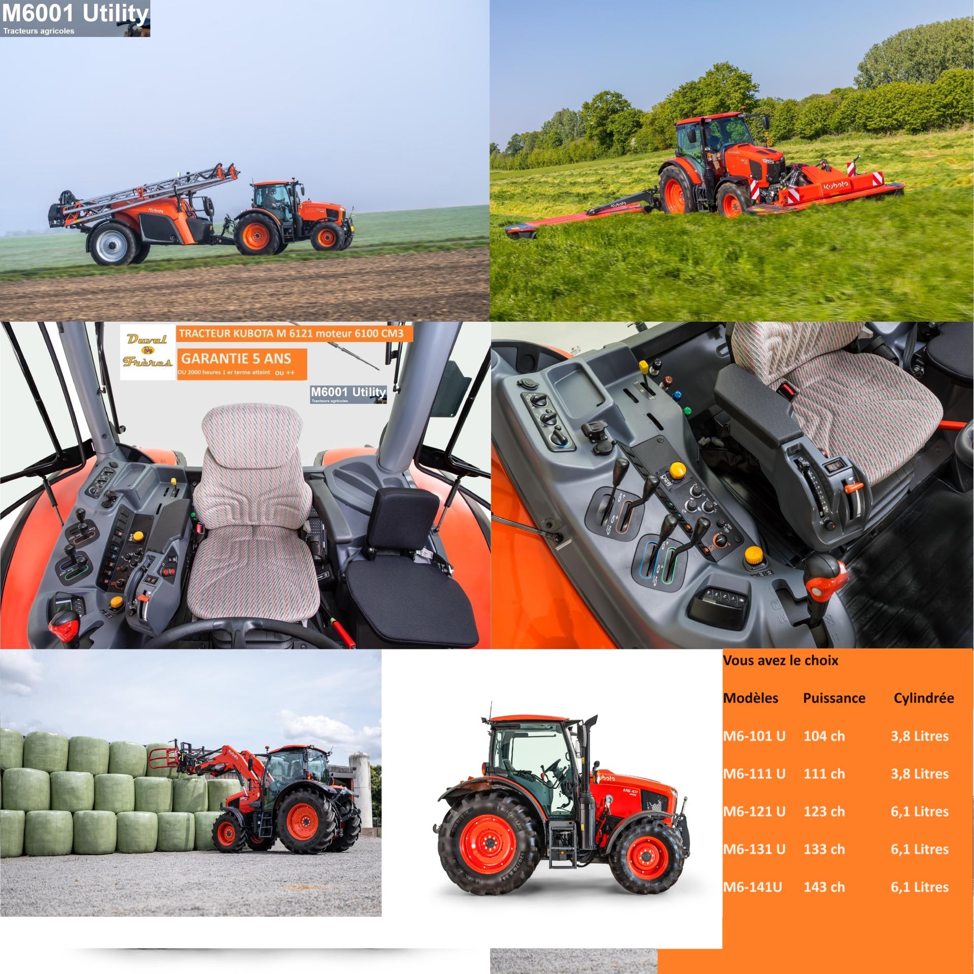 Tracteur kubota 6001 de 104 CV A 143 CV